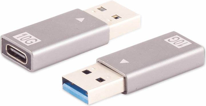 Shiverpeaks S/CONN maximum connectivity adapter USB A plug to USB C socket, 3.1, 10Gbps, metal cable (USB-A)