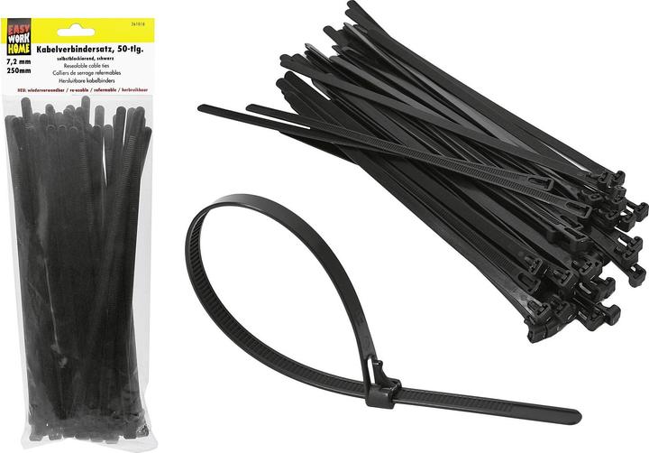 Easy Work Kabelbinder (Plastic cable ties, 250 mm, 50 pcs.)