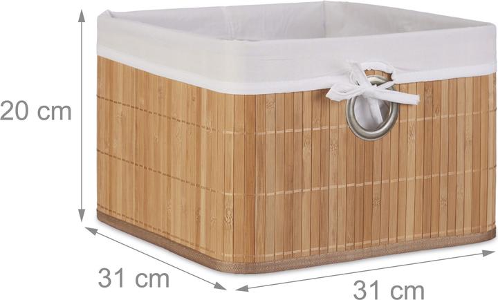 Actual product image Relaxdays Bamboo Storage Basket (1 x, 31 x 31 x 20 cm)