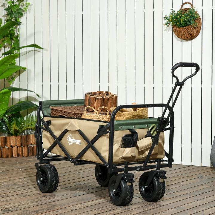 Produktbild Outsunny Bollerwagen mit verstellbarem Griffwinkel