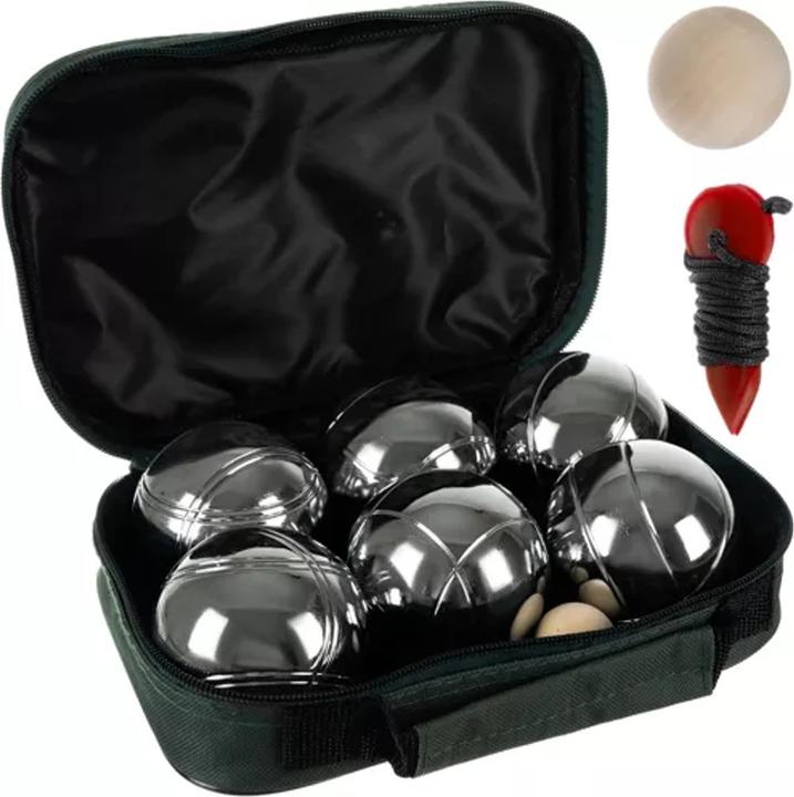 Kruzzel BOCCIA Pétanque BOULE SPIEL mit 6 Boulekugeln im Set (6 x, 73 mm)