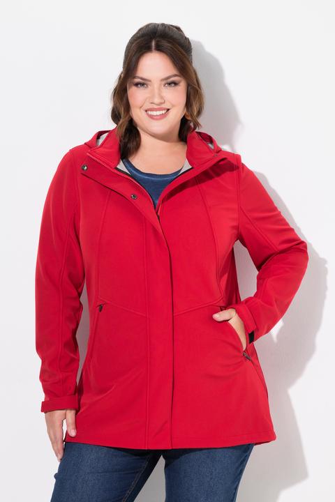 Image du produit Ulla Popken Veste technique HYPRAR à capuche, tissu Softshell déperlant, coupe évasée (46, 48)