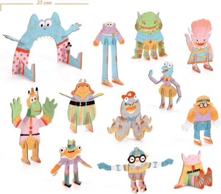 Actual product image Djeco 3D building & colouring set Monster (small)
