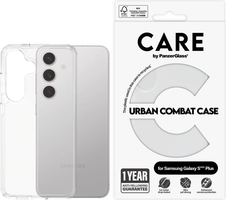 Actual product image PanzerGlass CARE by ® Flagship Case Transparent Urban Combat w. Clear Frame Samsung Galaxy S 2025 Plu (Samsung Galaxy S25+)