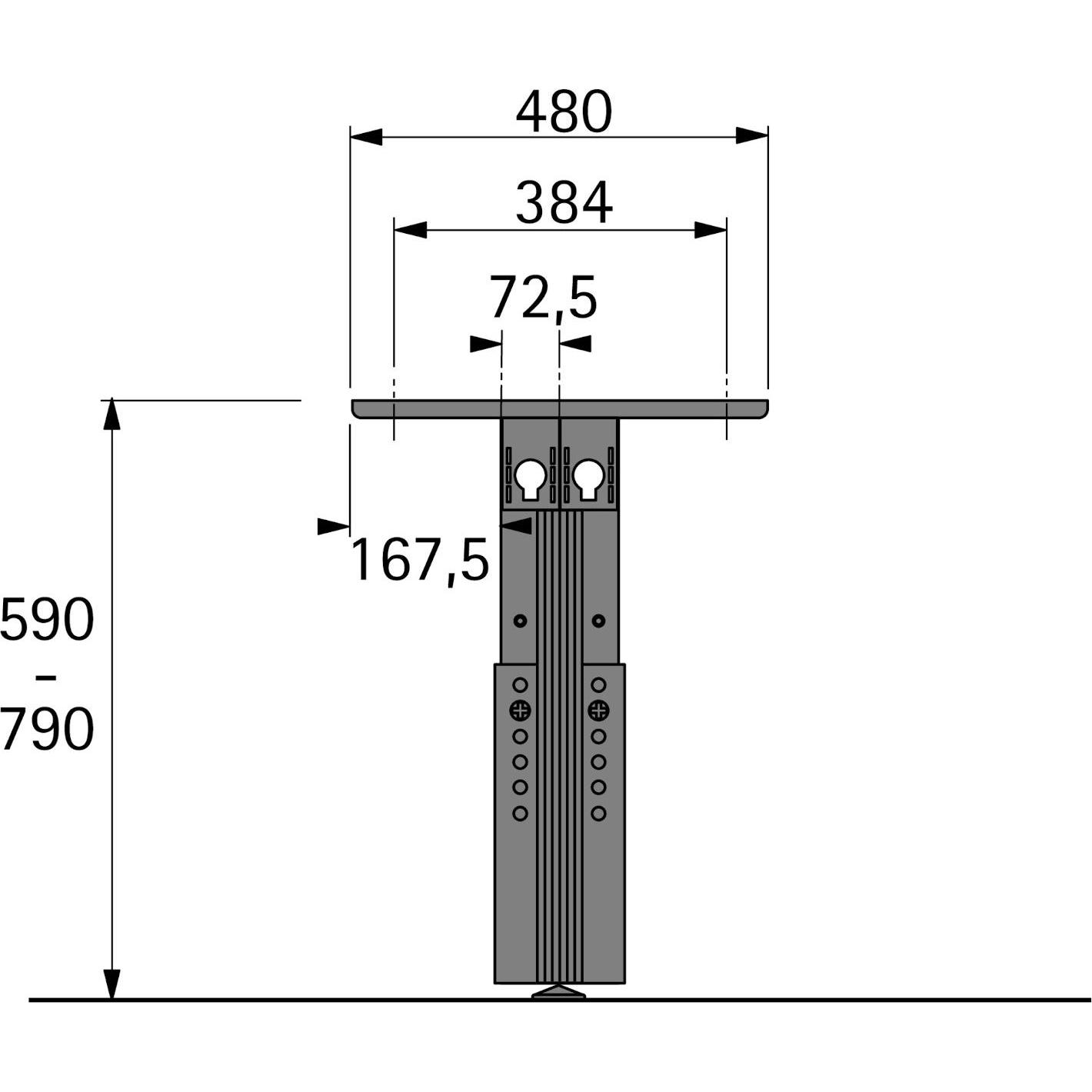 Thumbnail - Hettich, Tischbeine + Tischgestell, Stützfuss Delhi