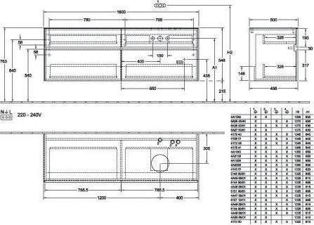 Produktbild Villeroy & Boch V&B Waschtischunterschrank COLLARO 160x54,8x50cm WT re Glossy White (160 x 50 x 55 cm)