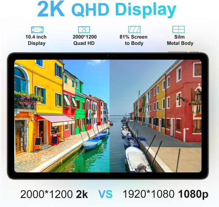 Doogee Android 12 tablet with touchscreen, 4G LTE, 5G WiFi, 16 MP camera, 8300 mAh battery, octa-core (4G, 10.40", 256 GB, Grey)