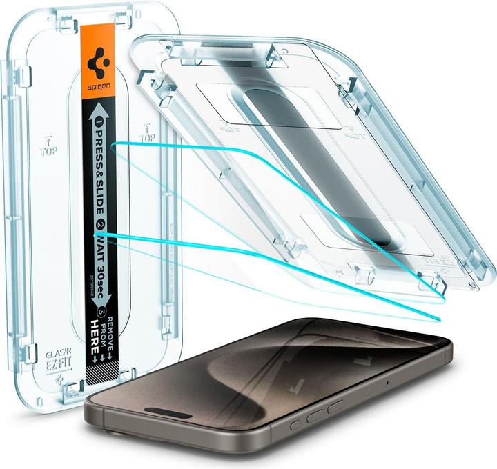 Actual product image Spigen Glas.TR EZ Fit (1 pcs., Apple iPhone 15 Pro Max)