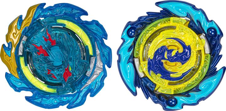 Actual product image Hasbro Beyblade Burst QuadStrike Comet Helios H8 and Tidal Pandora Epic P8 Spinning Top Twin Pack, Battle (Multilingual, 1 - 2 Players)