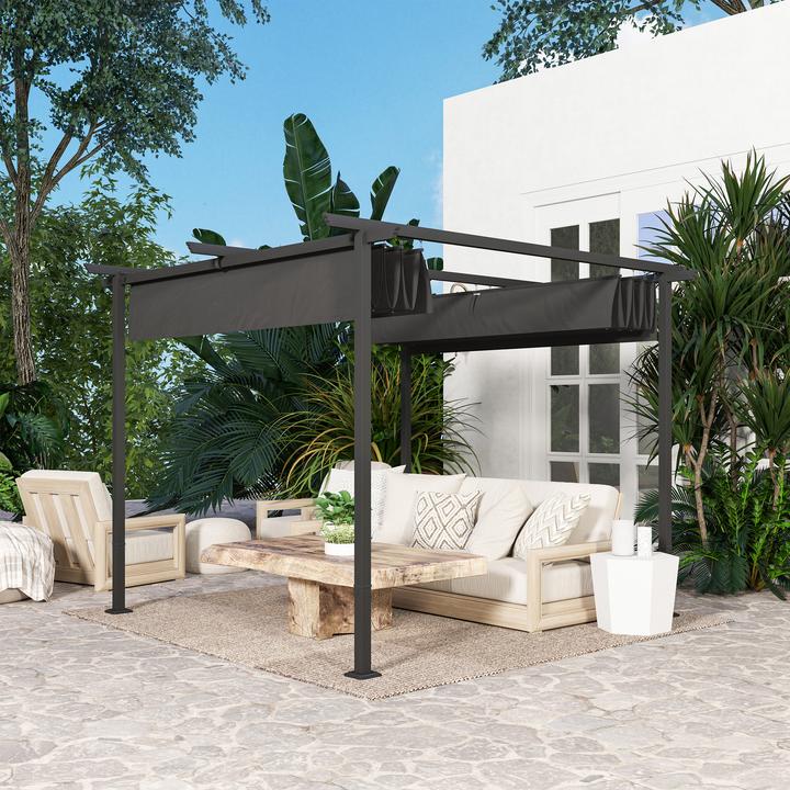 Immagine prodotto Outsunny Pergola Metall, Polyester Dunkelgrau (300 cm, 300 cm)
