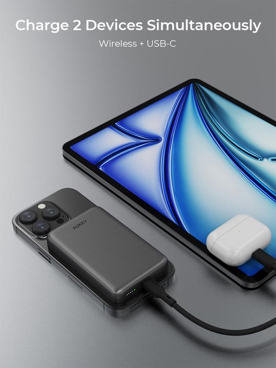 Actual product image Aukey Mag Fusion Slim (10000 mAh, 20 W, 36 Wh)