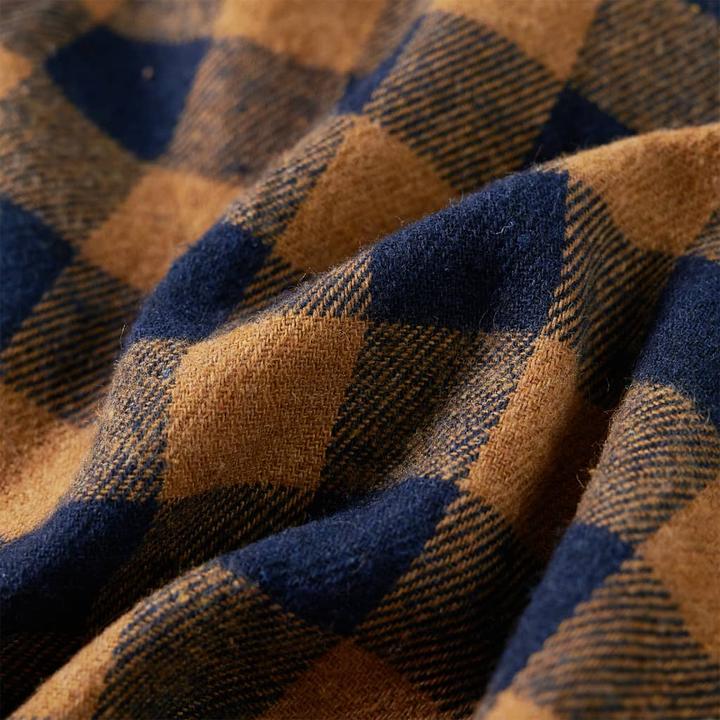 Produktbild VidaXL Kinderhemd Karomuster Cognac und Blau 116,Material: 80 (116)