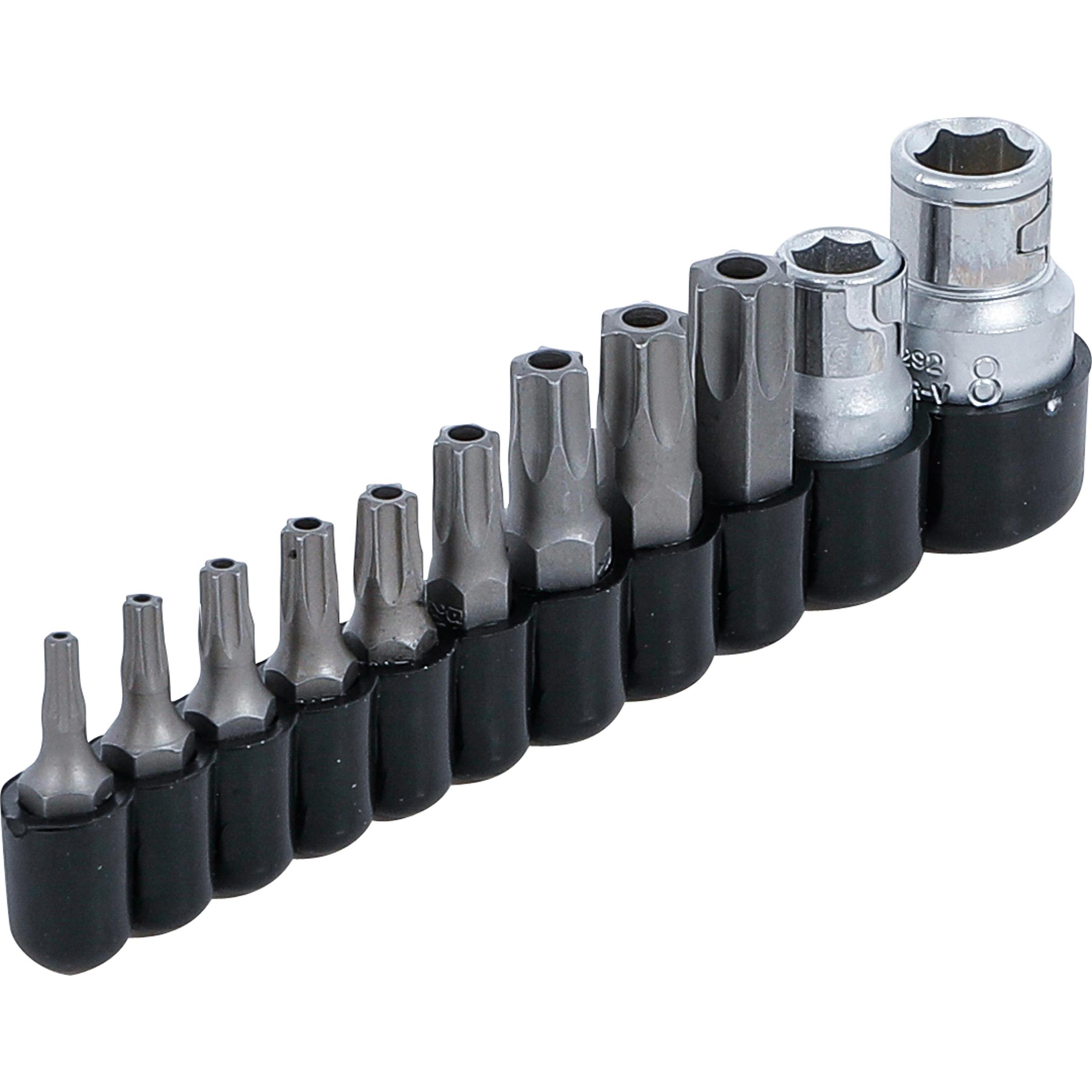 Thumbnail - BGS, Bits, Bit-Satz 6,3 mm (1/4") / 10 mm (3/8") T-Profil (für Torx) mit Bohrung 11-tlg. (6,3 mm (1/4"), 10 mm (3/8"), 1...