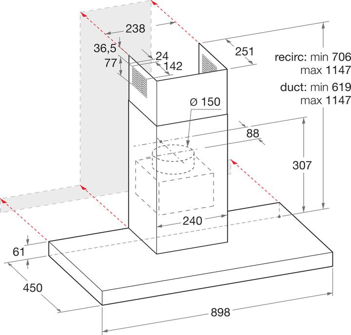 Produktbild Bauknecht RBHBS 83 LL IX (Wandhaube)