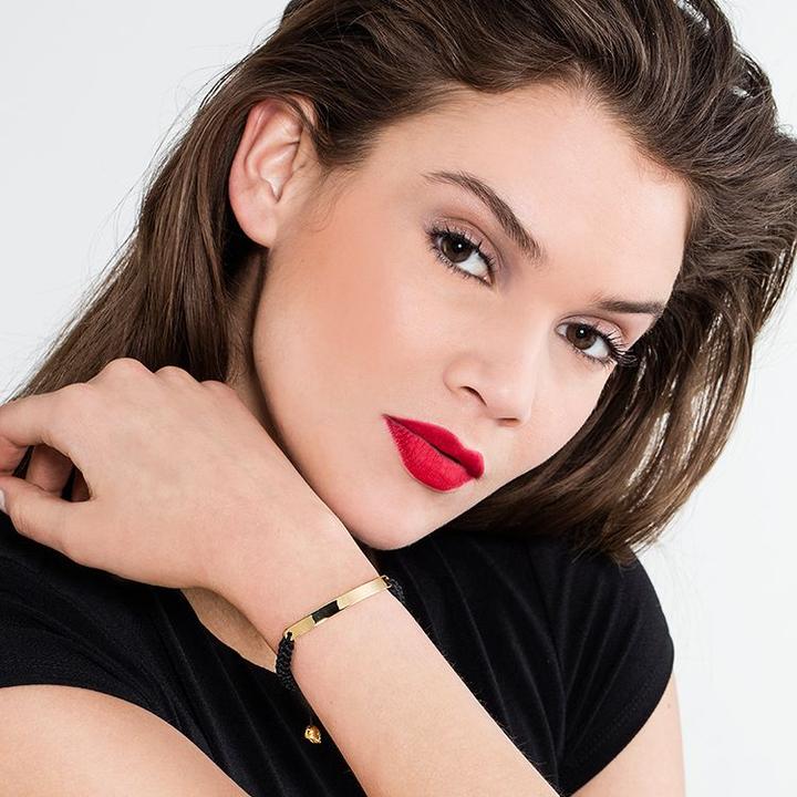 Image du produit Thomas Sabo Bracelet noir tête de mort (21 cm, Nylon, Argent massif de titre 925 ; plaqué or jaune de titre 750)