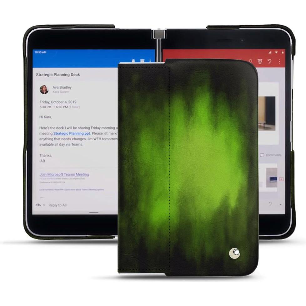 Thumbnail - Noreve Lederschutzhülle (Microsoft Surface Duo), Smartphone Hülle, Grün