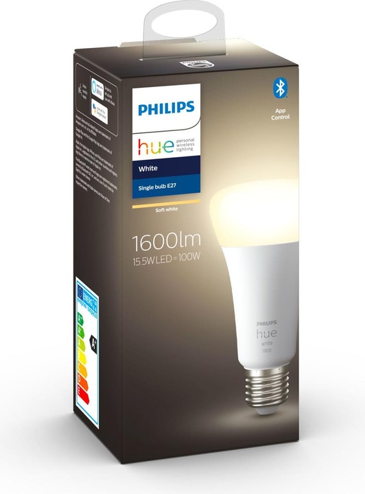 Immagine prodotto Philips Hue Tonalità Bianco (E27, 15.50 W, 1600 lm, 1 x, F)