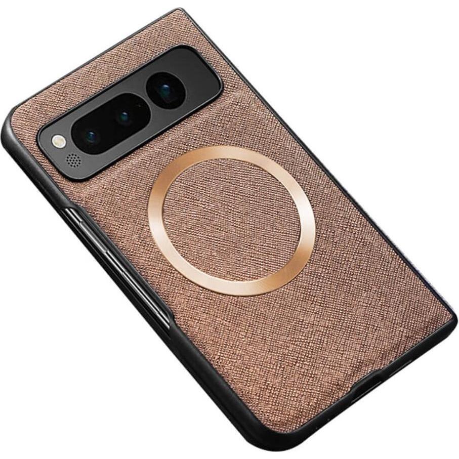 Cover-Discount Google Pixel Fold - Schutzhülle mit Magnet braun (Google Pixel Fold), Smartphone Hülle, Braun