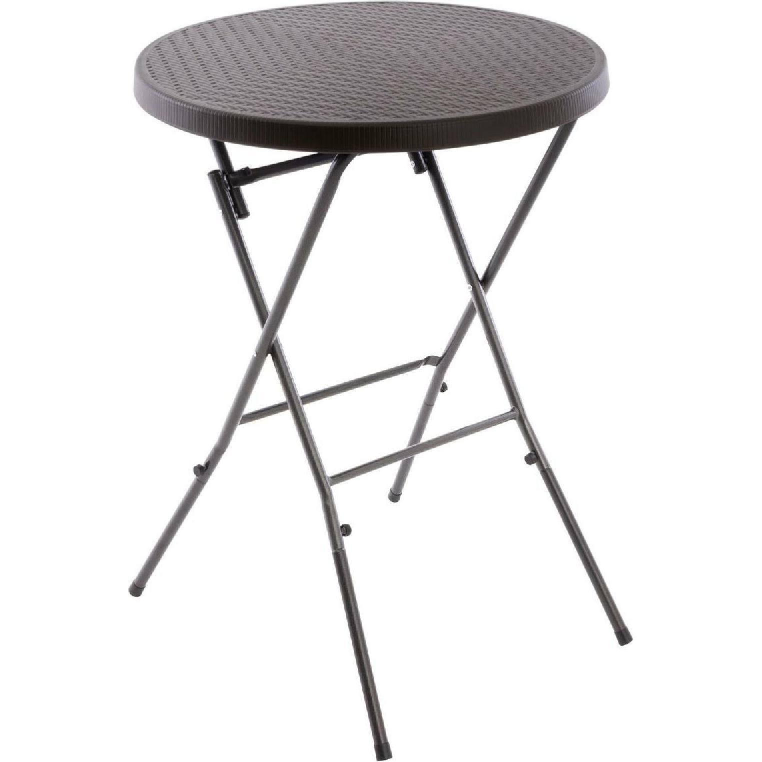VCM, Gartentisch + Balkontisch, Partytisch Stehtisch braun klappbar Bistrotisch Bartisch 110 cm rund Ø 80 cm (80 cm)