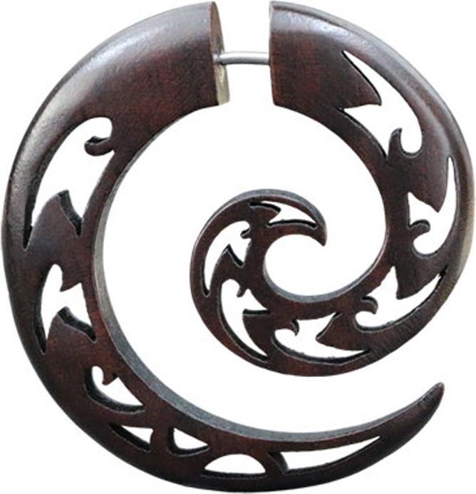 Immagine prodotto Star Piercing Fake Spirale Design 2 aus Sonoholz (Organico, senza ottone)