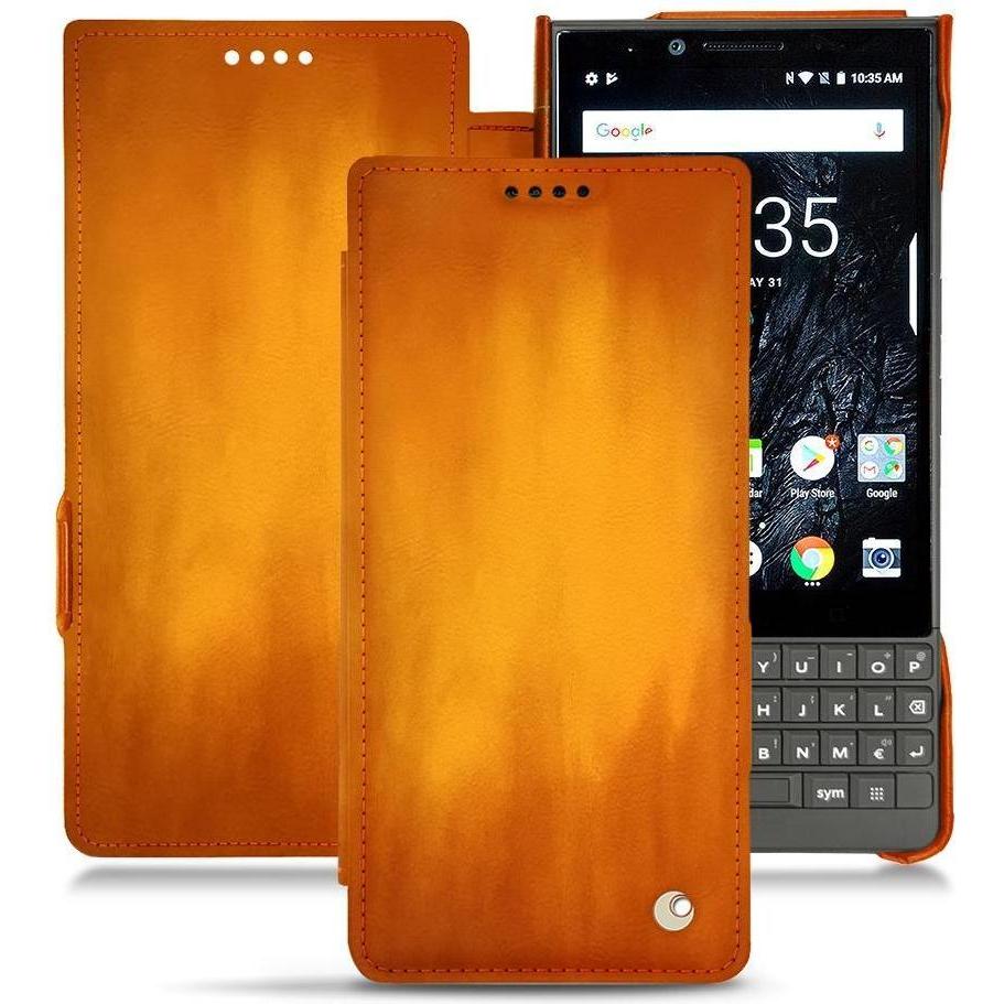 Thumbnail - Noreve Lederschutzhülle horizontal (Blackberry KEY2), Smartphone Hülle, Orange