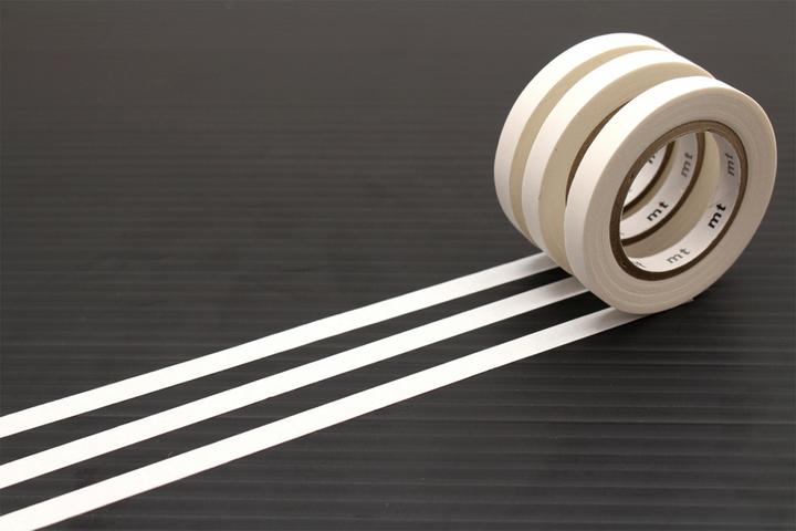 MT Masking Tape MT Slim Washi Tape: 3er Set K matte white