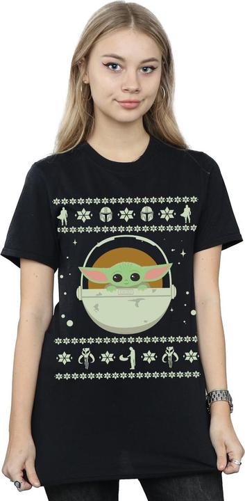 Immagine prodotto Star Wars The Mandalorian The Child Christmas Maglietta Ampia Donna (M)