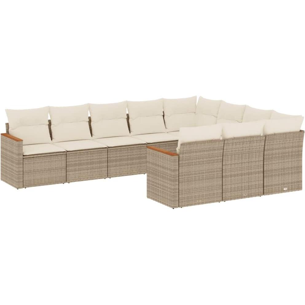 VidaXL, Gartenlounge, 10-tlg. Garten-Lounge-Set mit Kissen