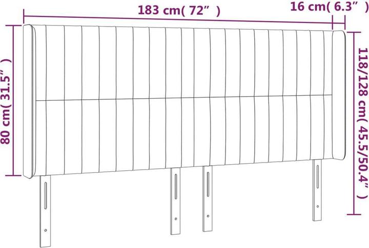 Image du produit vidaXL LED Kopfteil (183 x 16 x 128 cm)