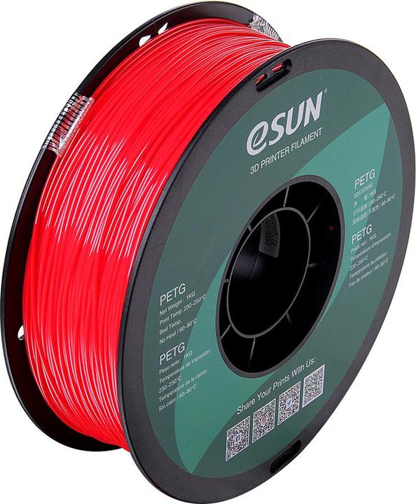 Actual product image eSUN PETG 1.75mm Solid Red 1kg 3D Filament (PETG, 1.75 mm, 1000 g, Red)