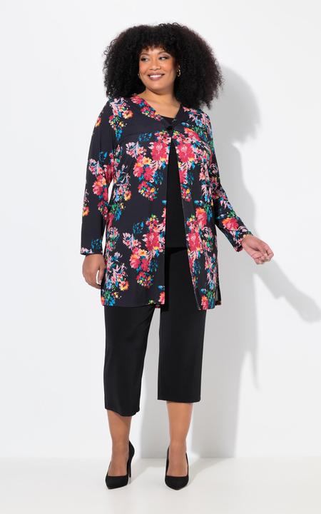 Produktbild Ulla Popken Jerseyjacke, A-Linie, V-Ausschnitt, Langarm (58)