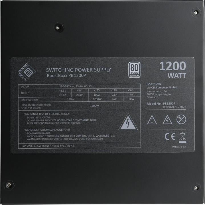 Actual product image CSL 1200 Watt BoostBoxx Power Boost, Full-Modular, 92% Effizienz, 80 Plus Platinum zertifiziert (1200 W)