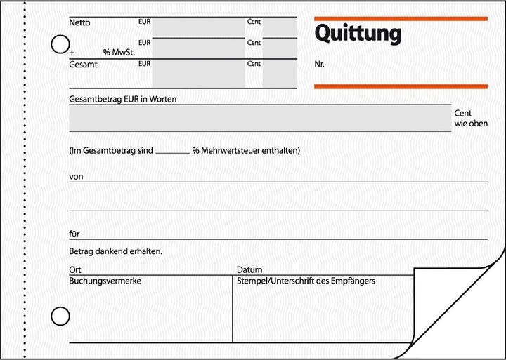 Actual product image Sigel Receipt pad DIN A6 landscape not carbonless 2 carbon copies 2x50 sheets. (50 x)