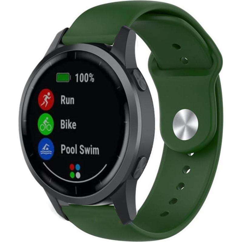 Strap-it Sportarmband (22 mm, Silikon, vivoactive 4), Uhrenarmband, Grün