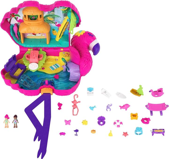 Produktbild Polly Pocket Flamingo-Party Spielset, inkl. 2 Figuren & Zubehör