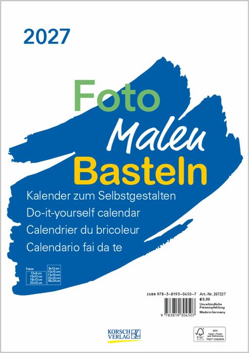 Produktbild Bastelkalender Foto Malen Basteln (A4)