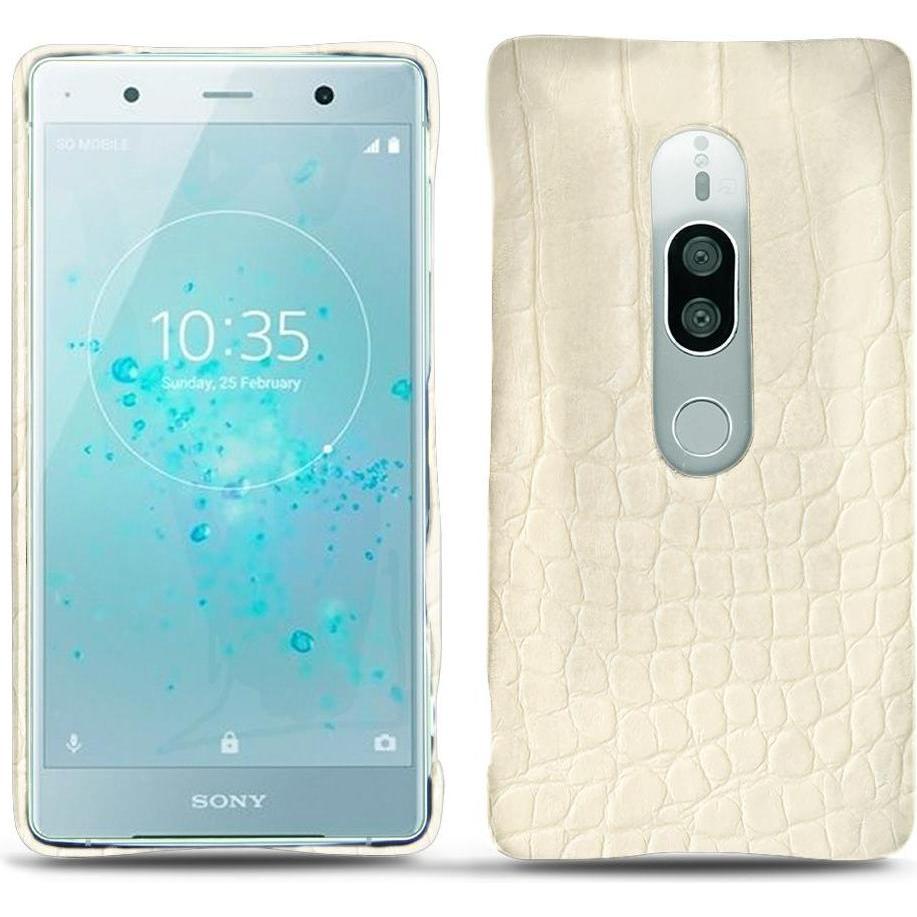 Noreve Lederschutzhülle (Sony Xperia XZ2 Premium), Smartphone Hülle, Weiss