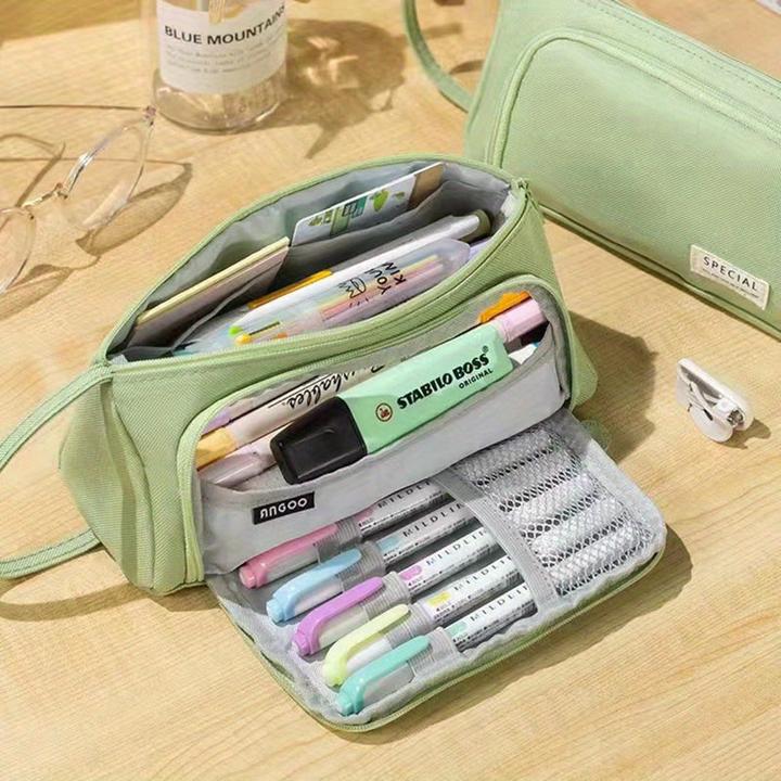 Actual product image Only-Bags.Store Triangle window pencil case large capacity pencil case fashion style stationery box pen case for