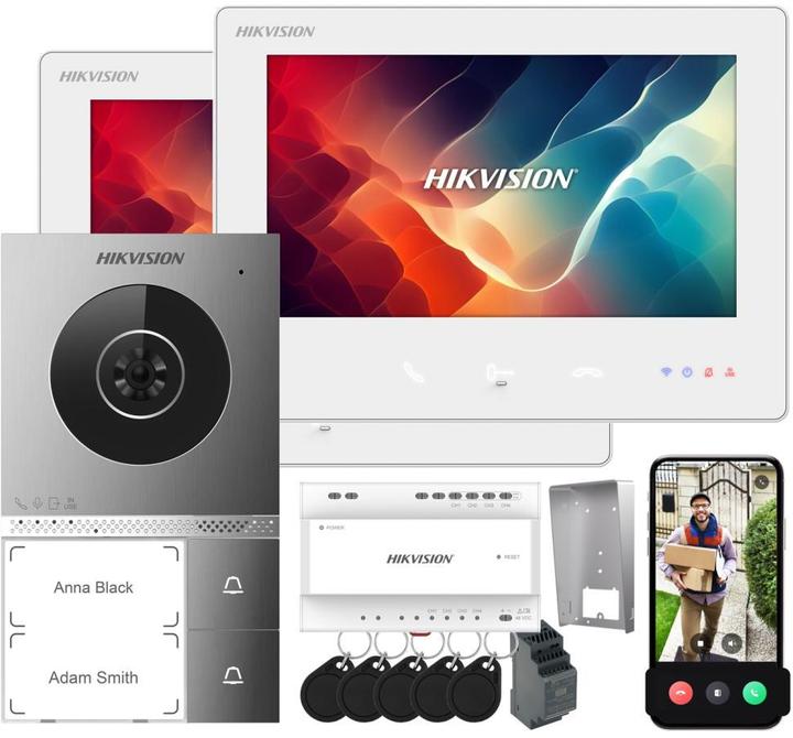 Produktbild Hikvision DS-KIS705EY/2Monitors Video-Türsprechstelle 2 Draht (Drahtgebunden, Kabelgebunden)