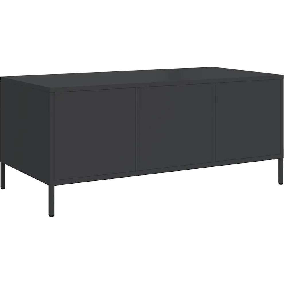 VidaXL, Couchtisch + Beistelltisch, Couchtisch Schwarz 101,5x50x43,5 cm Kaltgewalzter Stahl