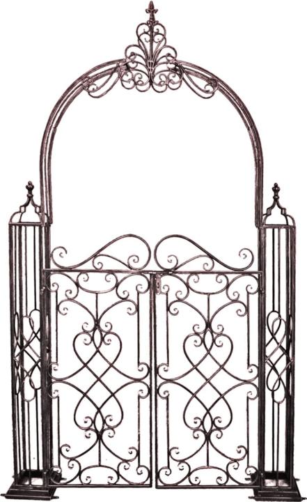 Produktbild Garden Pleasure Rankbogen mit Tor TOWADA Metall schwarz gebogen 150,0 x 245,0 cm (23.50 cm, 150 cm)