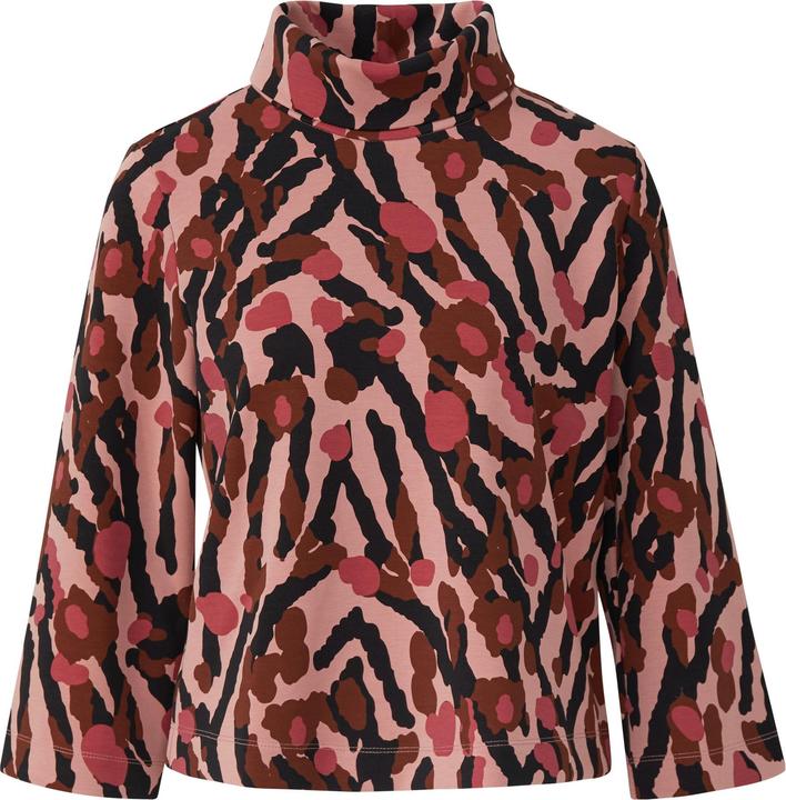 Produktbild s.Oliver Sweatshirt Gemustertes Scuba-Shirt mit weiten Ärmeln (40)