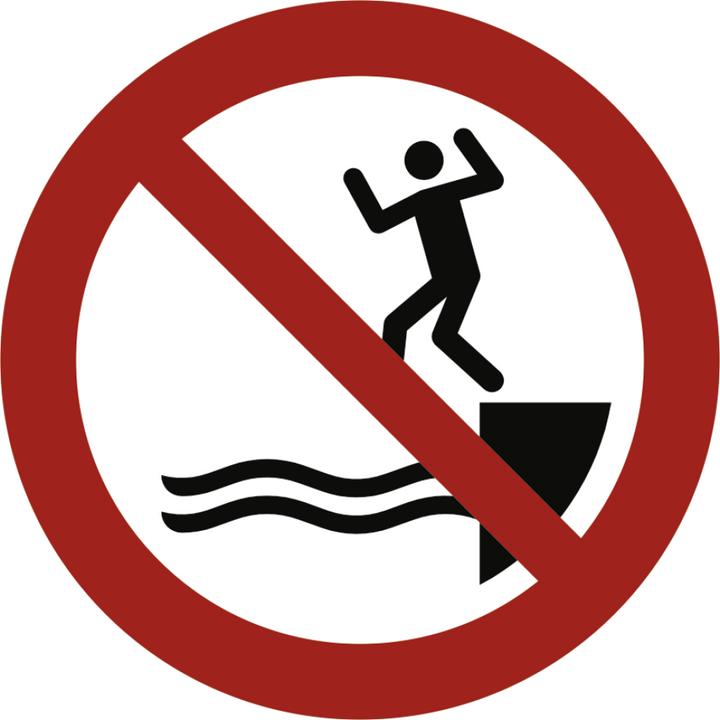 Actual product image Moravia Prohibition sign No jumping into the water Foil, Ø 200 mm