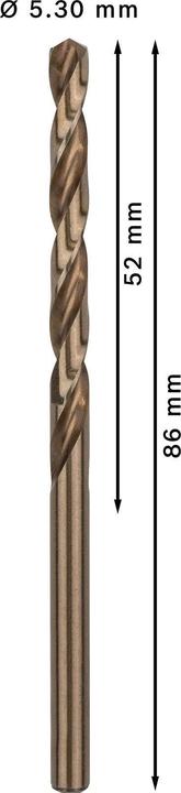 Immagine prodotto Bosch Professional Zubehör Punte per metallo HSS-Co, DIN 338. Per trapani/avvitatori rotativi (5,3 mm)