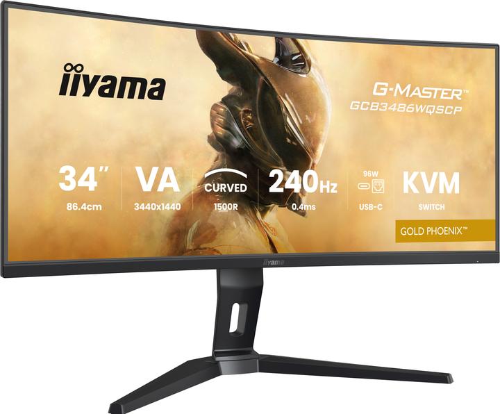 Produktbild iiyama 86.4cm (34") GCB3486WQSCP-B1 21:9 2xHDMi+2xDP+USB-C (3440 x 1440 Pixel, 34")