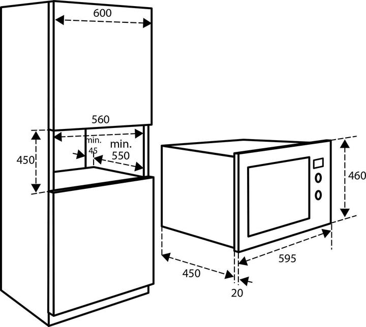Actual product image Inventum IMC6125F - inbouw combimagnetron - RVS/Zwart (25 l)