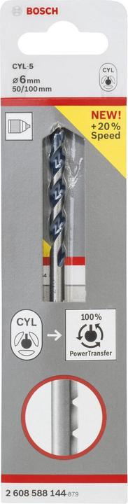 Actual product image Bosch Professional Zubehör Concrete drill CYL-5, Blue Granite, 6 x 50 x 100 mm (6 mm)