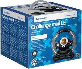 Actual product image Defender Challenge Mini LE Black, Red USB 2.0 Steering wheel + Pedals PC (PC)