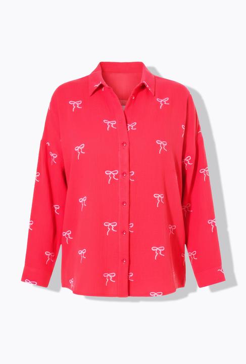 Actual product image Studio Untold Blouse, oversized, muslin, embroidered bows (58)