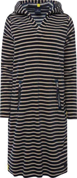 Produktbild Laurasøn Kleid, geringelter Fleece, Midilänge, Kapuze, Langarm, OEKO-TEX (S)